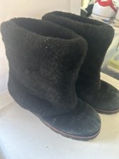 Ugg Maylin S/N 3220 Black Suede Shearling Women Boots Size US 8 UK 6.5 EU 39