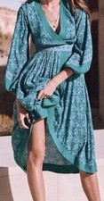 SPELL AND THE GYPSY Jewel Soiree Teal Dress Medium Hippie Boho Festival  Gg