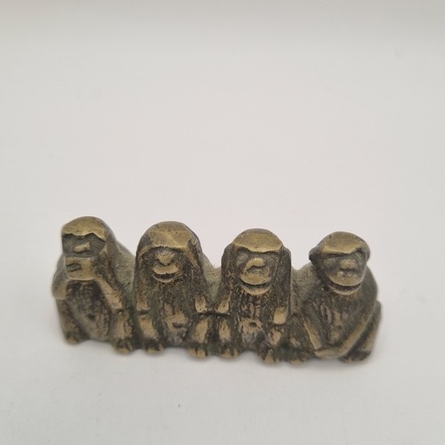 Rare vintage brass wise monkey - brass,