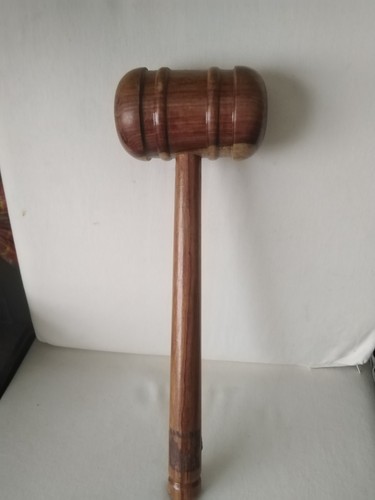 Gavel large turned wood mallet - large,