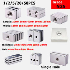 N35 Countersunk Block Square Strong NdFeB Magnets Hole Rare Earth Various Sizes