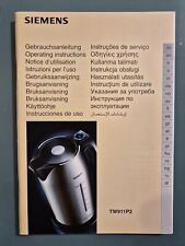 Original instruction manual for Siemens kettle TW911P2 Porsche Design