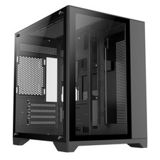 GameMax Infinity Mini Gaming PC Cube Case Tempered Glass Panels mATX - Black