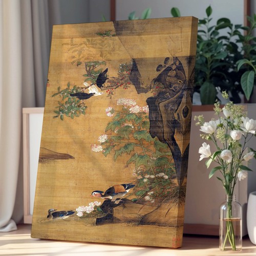 Mandarin ducks cotton - &, rose