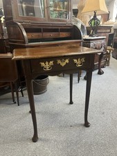 18th Century Georgian Solid Oak Writing Desk / Side Lamp Table & Single Drawer