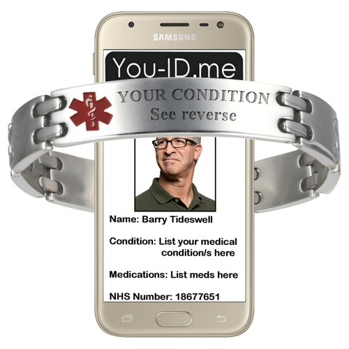 Alert bracelet mens - medical, id