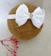 Baby Baptism Headband in PURE