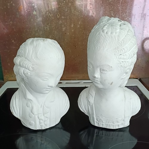 Pair vintage concrete male - pair,