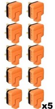 13 Amp Plug Tops Orange Permaplug Rubber Electrical 13A -  1 5 10 20 50 100