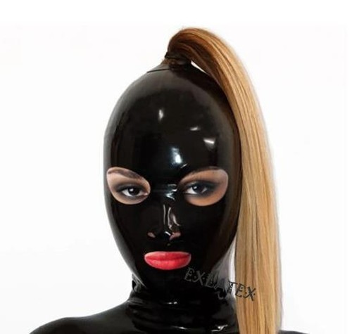 Latex hood rubber mask with - latex,