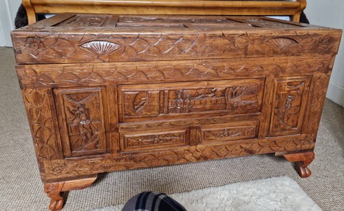 Antique chest camphor wood - camphor,