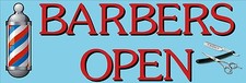 BARBERS SIGN PVC BANNER, VINYL