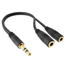 Black Stereo Audio Splitter