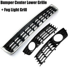 Front Bumper Center Mesh Grille For 2002-2005 Audi A4 B6 Fog Light Grill Cover