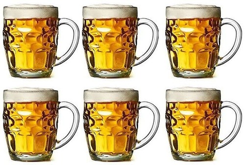 Dimpled beer tankard half - half, pint