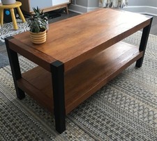 Laura Ashley Refinished Solid Oak Coffee Table – Two-Tier, Modern Vintage Charm