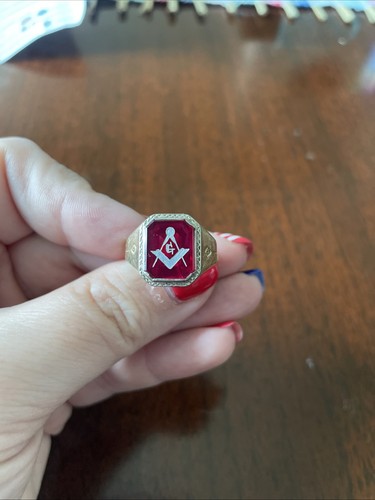 10k ruby masonic ring - ruby,