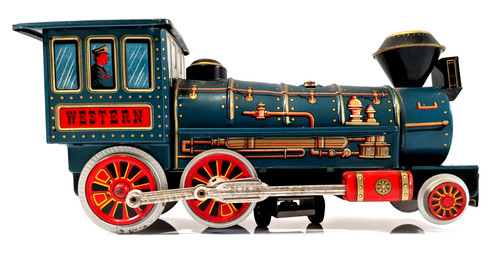 Vintage western tin toy train - western,