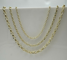375 9ct Yellow Gold Oval Belcher Chain 2mm 2.5mm 3mm / 16 18 20 22 24 INCH