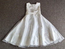 NEW * IVORY WHITE DRESS (COMMUNION ~ PARTY ~ BRIDESMAID ~ FLOWER GIRL) AGE 7-8y