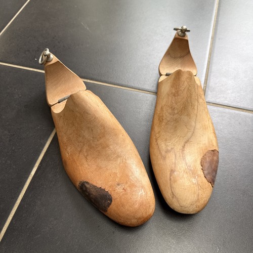 Pair vintage wooden hinged - pair,