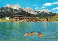 Saalfelden Steinernes Meer Pinzgau-Pongau AT bathing operation at Lake Ritzensee view of 