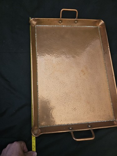 Large copper waiter tray - large,