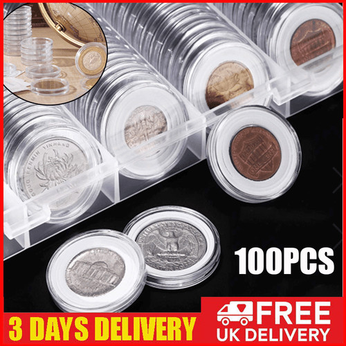 100pcs coin storage box clear - 100pcs,