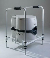 THETFORD EXCELLENCE ELECTRIC FLUSH PORTABLE TOILET & MOBILITY FRAME & BACK REST