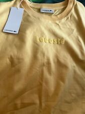 lacoste oversized short sleeve jersey dress yellow size Medium