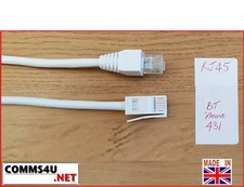 5M BT MALE TELEPHONE CONNECTOR PLUG 431a to RJ45 CABLE LEAD ETHERNET CAT5e Spec