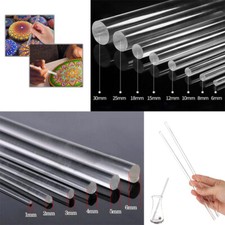 CLEAR ACRYLIC ROD ROUND PERSPEX BAR  1MM DIAMETER TO 30MM DIAMETER