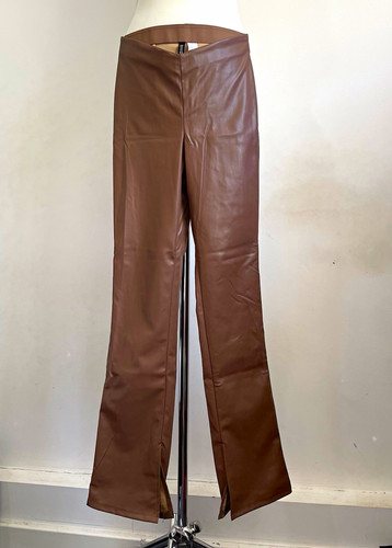 Divided brown faux leather - brown,