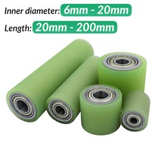 PU Polyurethane Pulley Roller With Two Bearing Guiding Wheel Flat Belt Idler