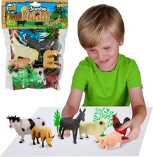 Deluxebase Jumbo Playset - Farm Animals from Large Animal Figures Toy Set. Bag 