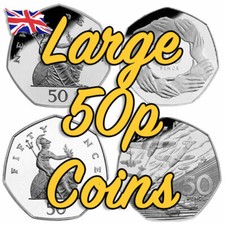 Cheap Old Rare and Commemorative 50p Coins 1969 - 1996 Large Size 50 pence Coins