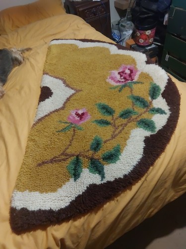 Vintage floral 1950s half moon - vintage,