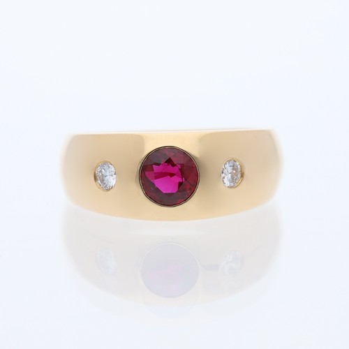 Gypsy ring with diamonds and - with,