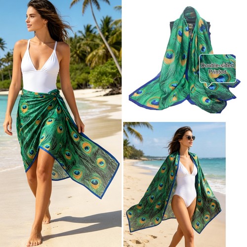 Lady silk scarf - scarf, peacock