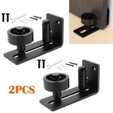 2PCS Sliding Rail Barn Door Hardware Steel Roller Closet Track System Home UK