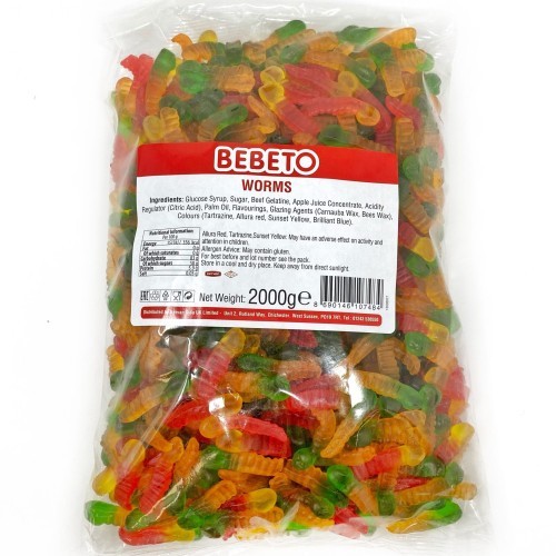 Bebeto jelly worms 2kg bulk - -,