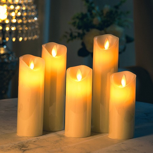 Set led flameless pillar - led,