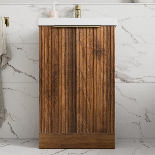 Fluted 500mm bathroom vanity - fluted,