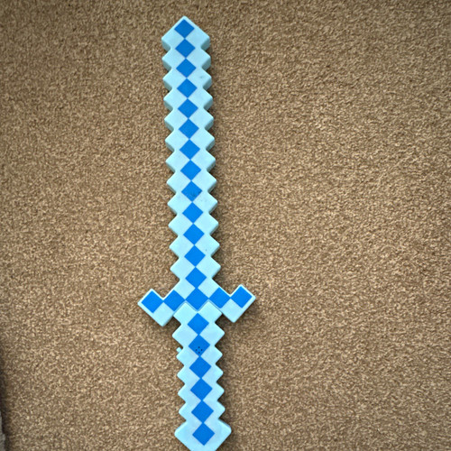 Blue pixelated minecraft style - blue,