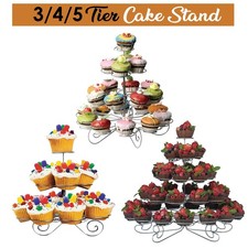 Metal Cupcake Stand Display Wedding Birthday Party 3/4/5 Tier Cup Cake Holder