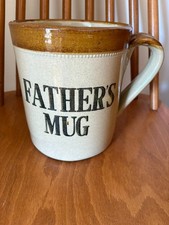 Huge Vintage Moira Pottery Stoneware FATHER'S MUG Gift Rustic Country Interior