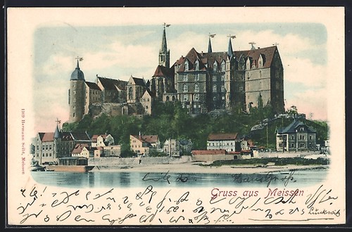Postcard meissen saxony - postcard,