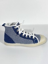 Denim plimsoll trainers hi-top retro unique boots Bensimon UK4 37