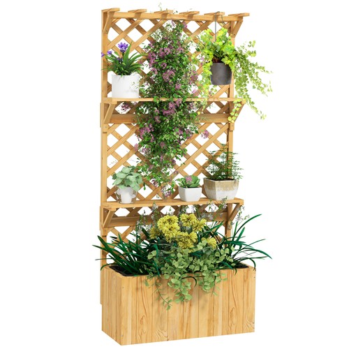 Outsunny wooden raised planter - outsunny,