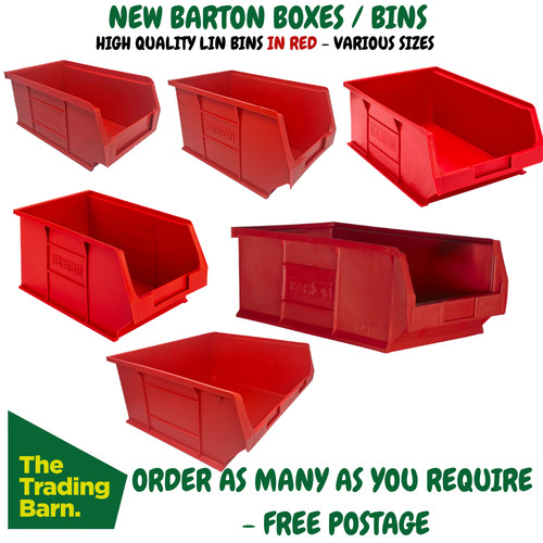 Red plastic parts lin - plastic, bins
